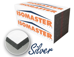 MASTERPLAST ISOMASTER EPS H-80 hőszigetelő anyag grafit szürke színű, Silver változat fehér bevonattal egyik oldalán